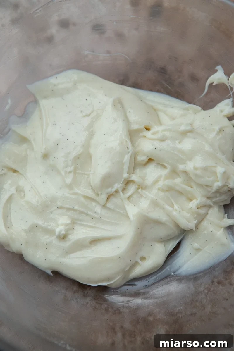 Cranberry Cheese Danish Revival 7 Bowl of creamy cream cheese filling, ready to be scooped onto danishes.