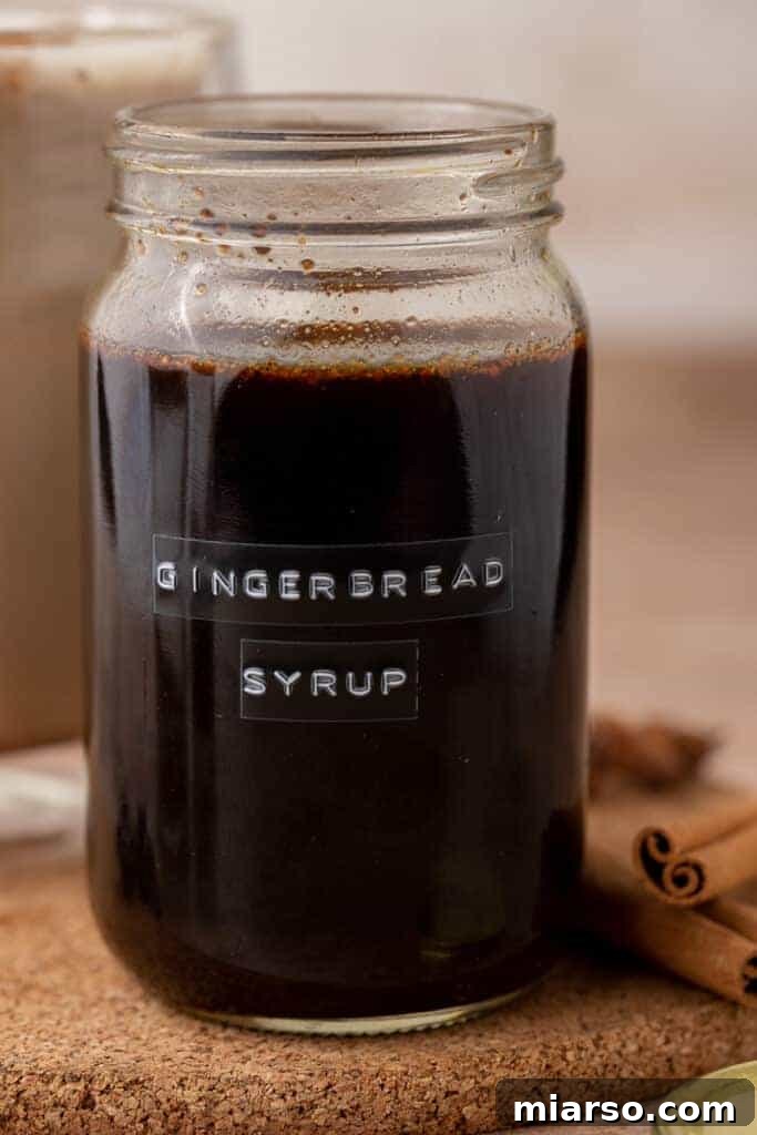 Gingerbread syrup in jar