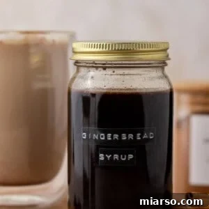 Gingerbread syrup in a jar