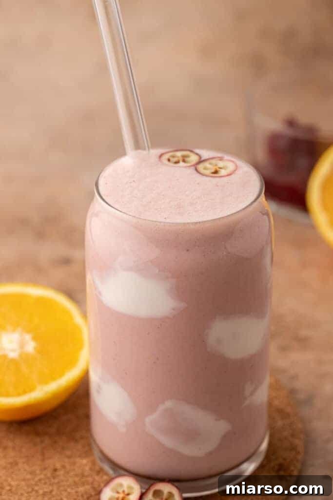 Cranberry Sauce Revival Smoothie 2 Leftover cranberry sauce smoothie