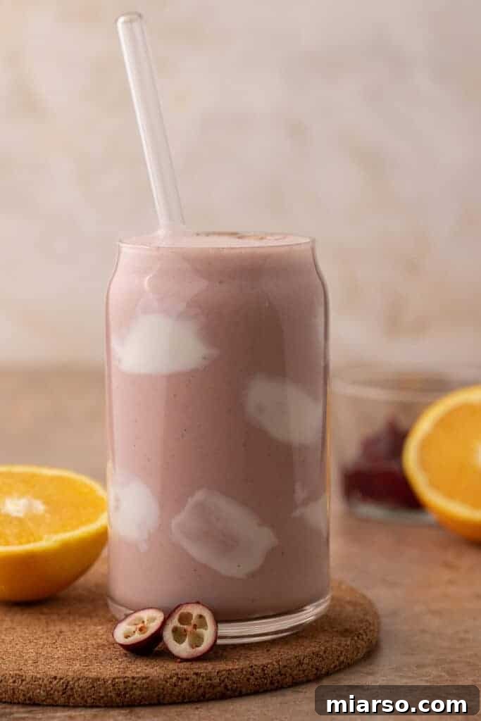Cranberry Sauce Revival Smoothie 6 Leftover cranberry sauce smoothie