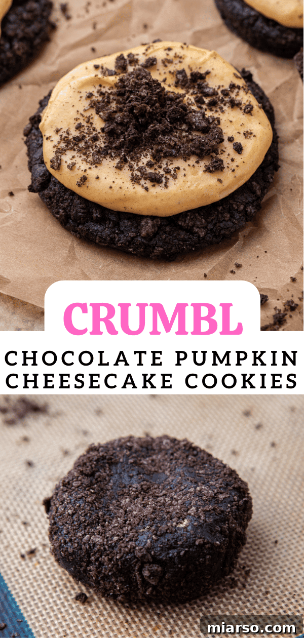 Decadent Crumbl Chocolate Pumpkin Cheesecake Cookies 17 Pin for later: Delicious Crumbl chocolate pumpkin cheesecake cookie recipe