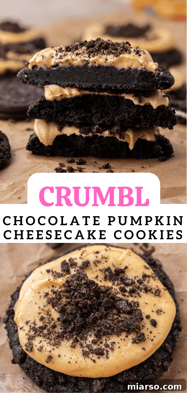 Decadent Crumbl Chocolate Pumpkin Cheesecake Cookies 19 Easy Crumbl copycat recipe: Chocolate pumpkin cheesecake cookies