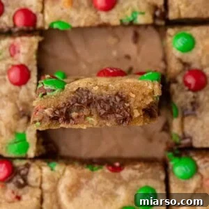 Irresistible Holiday M&M's Blondies 13 sliced M&M blondies