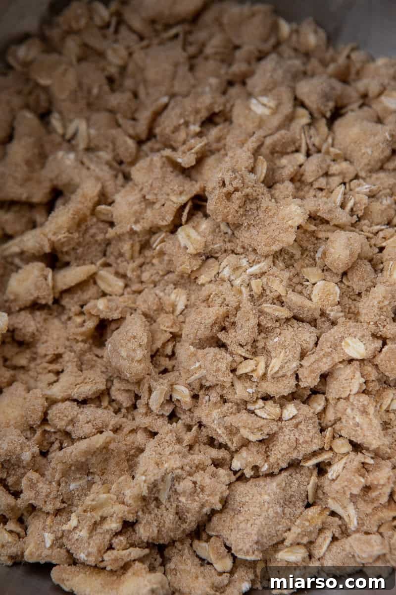 Streusel topping in a bowl
