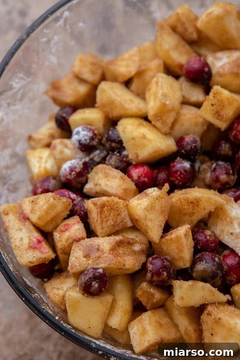 Fruit filling in a bowl