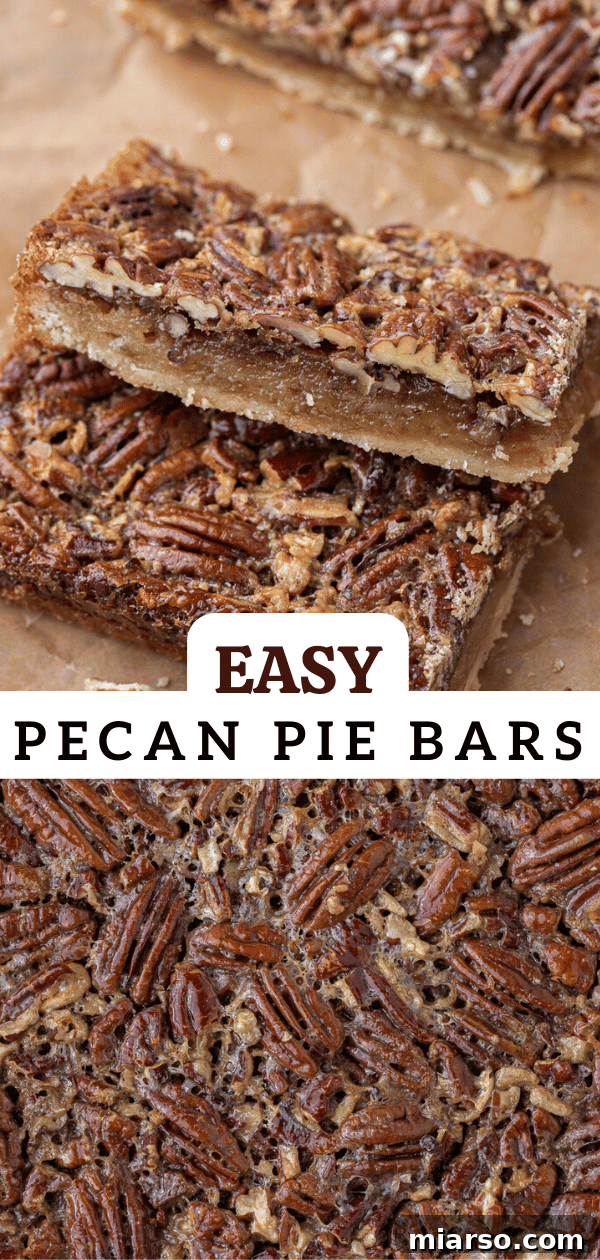 A beautifully arranged image of pecan pie bars, perfect for pinning on Pinterest.