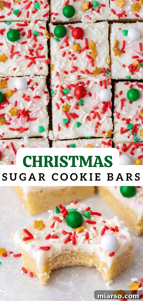 Christmas sugar cookie bars with a festive red bow