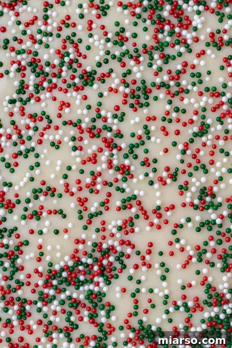 Holiday Showstopper Layered Fudge 8 Sprinkles on fudge