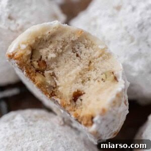 Melt-in-Your-Mouth Snowball Perfection 13 Close up of of snowball cookie