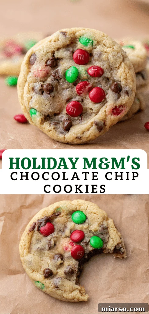 Ultimate Holiday M and M Chocolate Chip Cookies 13 Christmas m&m's chocolate chip cookies
