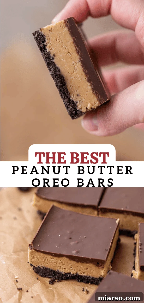 No-Bake Peanut Butter Oreo Bars 17 Homemade Peanut butter Oreo bars