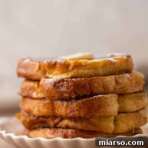 Stack of brioche french toast