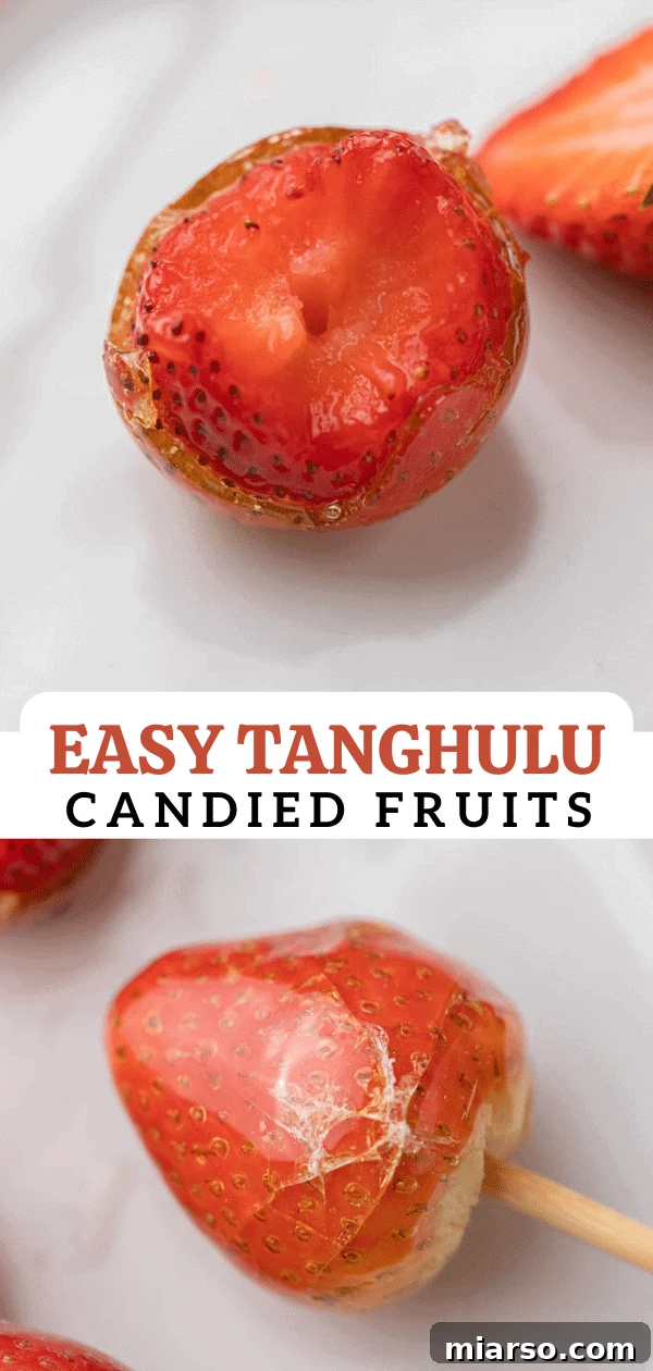 Tanghulu recipe, featuring a vibrant assortment of candied fruits, ready to be enjoyed.