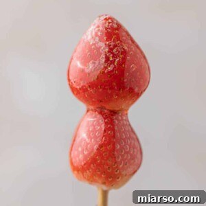 Close up of Strawberry tanghulu