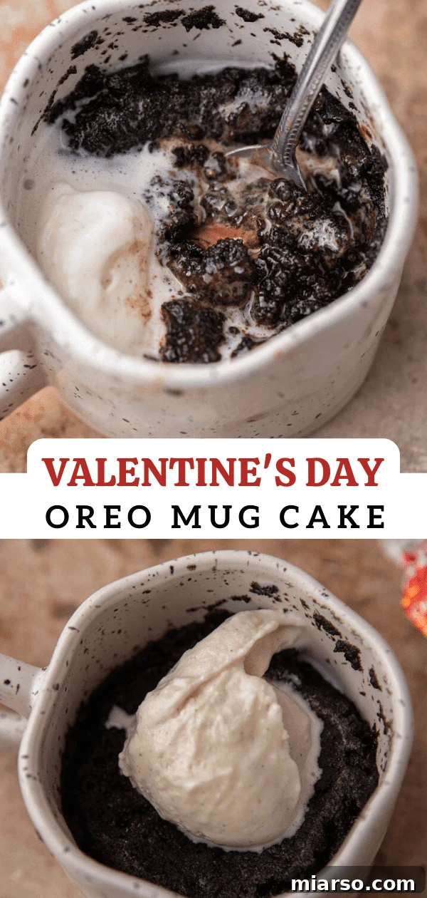 TikTok Oreo Lava Mug Cake 12 Pinterest collage for Oreo mug cake