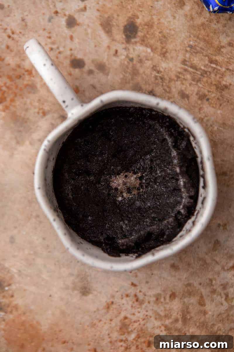 TikTok Oreo Lava Mug Cake 6 Oreo molten lava cake in a mug