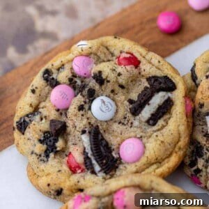 Valentine's day M&M's oreo cookies