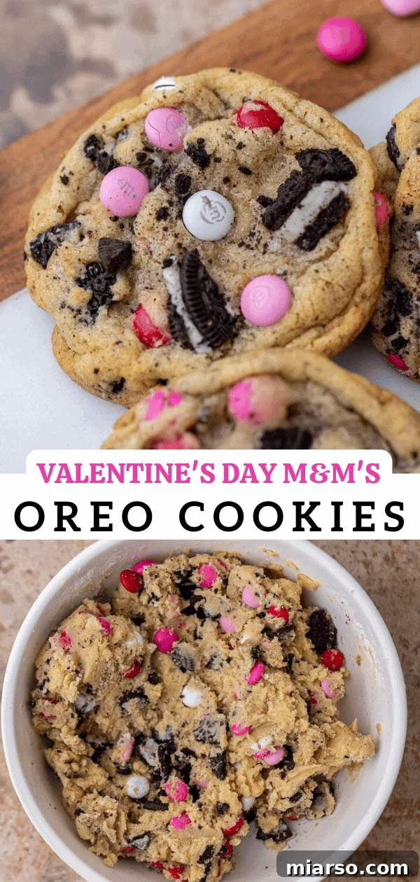 Valentine's day Oreo M&M's cookies