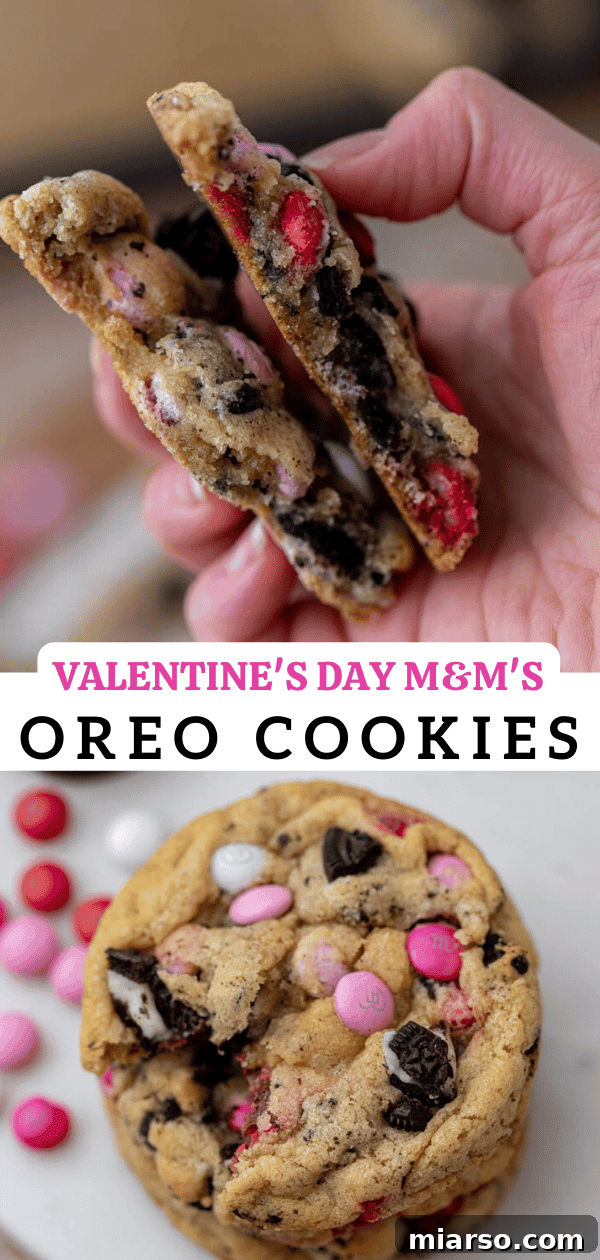 Valentine's day Oreo M&M's cookies