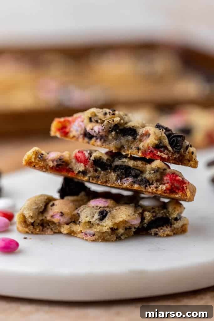 Stack of Oreo m&m's cookies