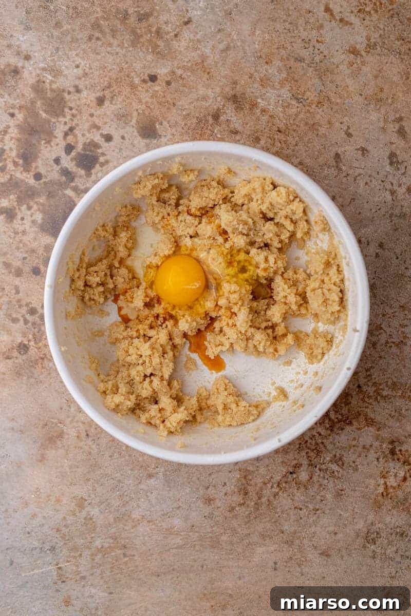 Creamed butter and egg
