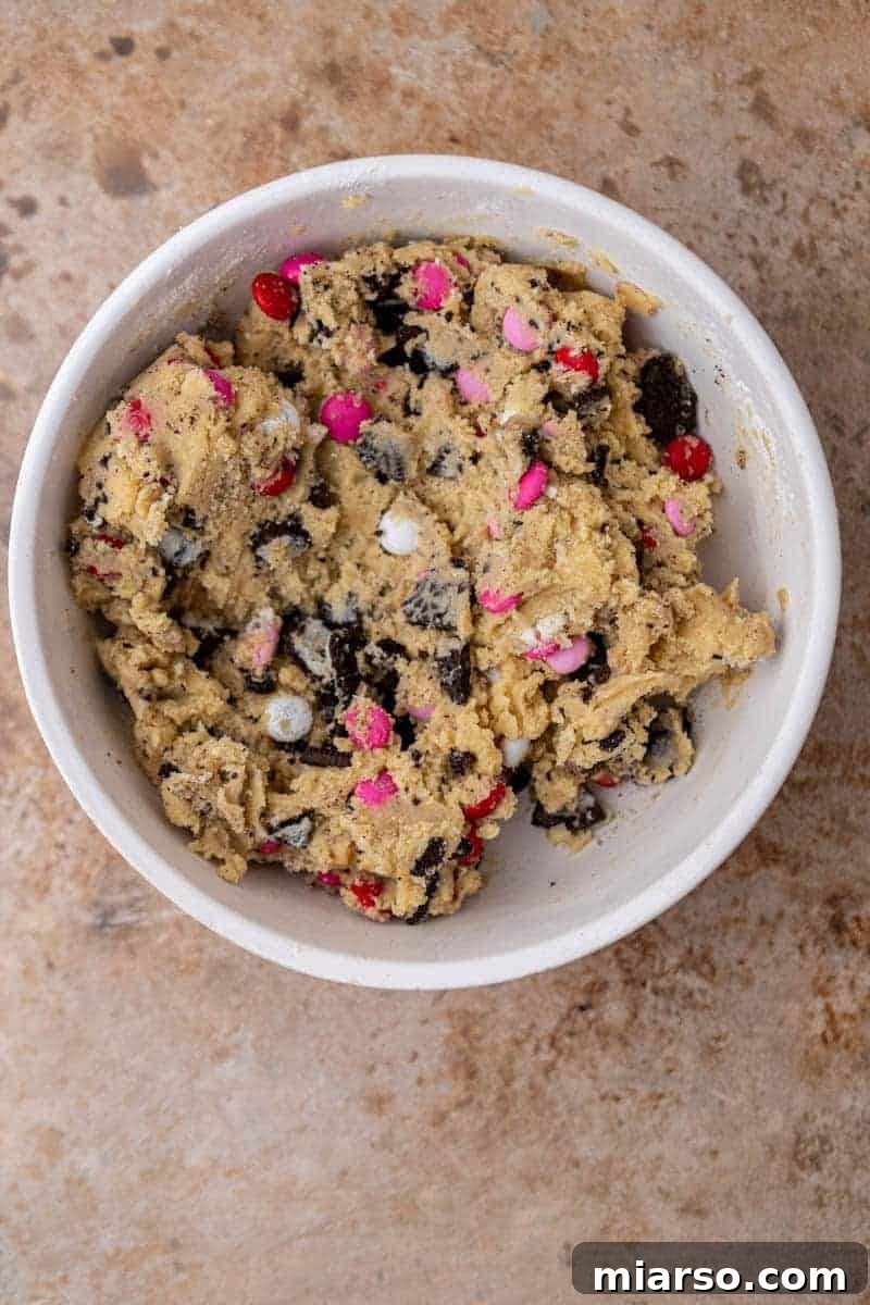 Valentine's day Oreo M&M's cookies Cookie dough with mix-ins