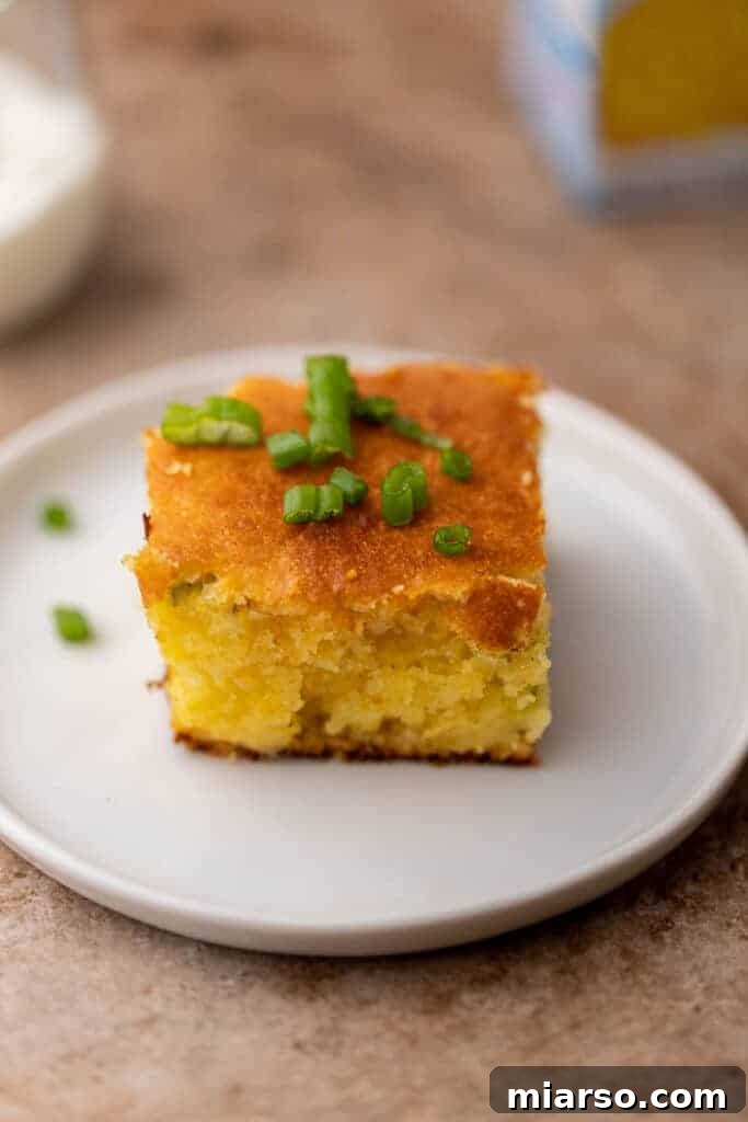 Better Jiffy cornbread toped with green onions