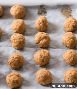 Chicken buffalo meat balls after baking