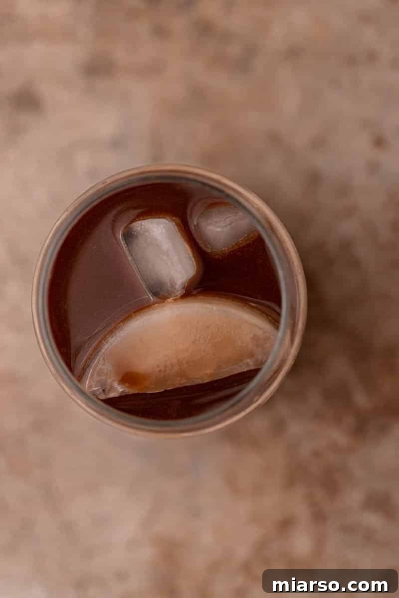 mocha cold brew in a cup