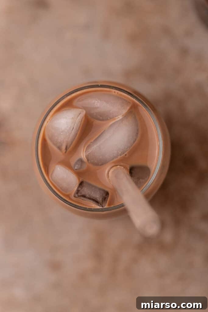overhead shot of mocha creme cold brew
