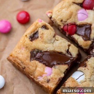 Valentine's day m&m's blondies