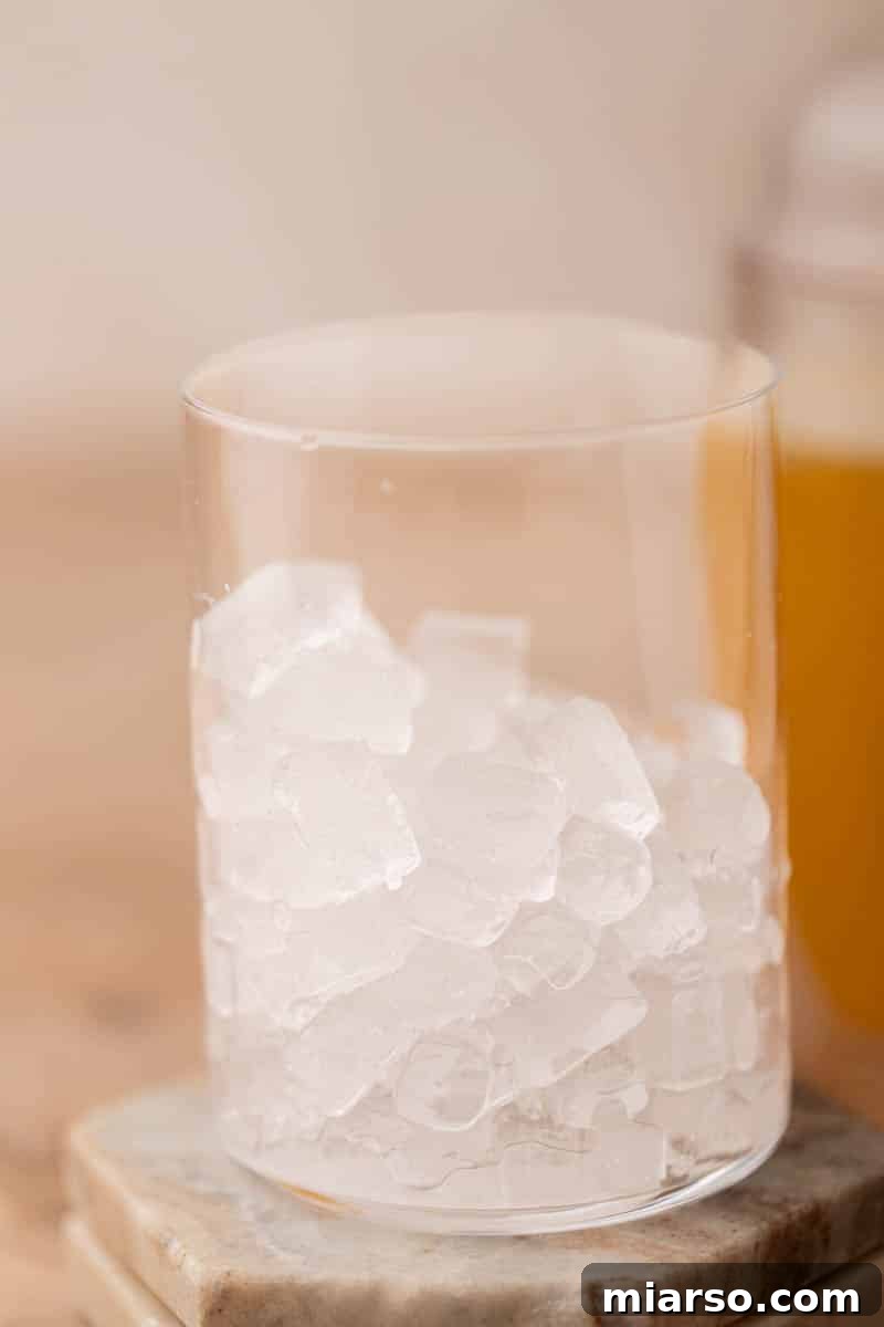 Cup filled with ice