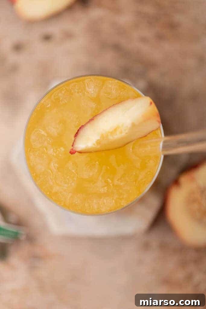 Overhead shot of Peach green tea