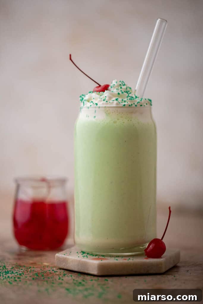 Shamrock shake in a glass