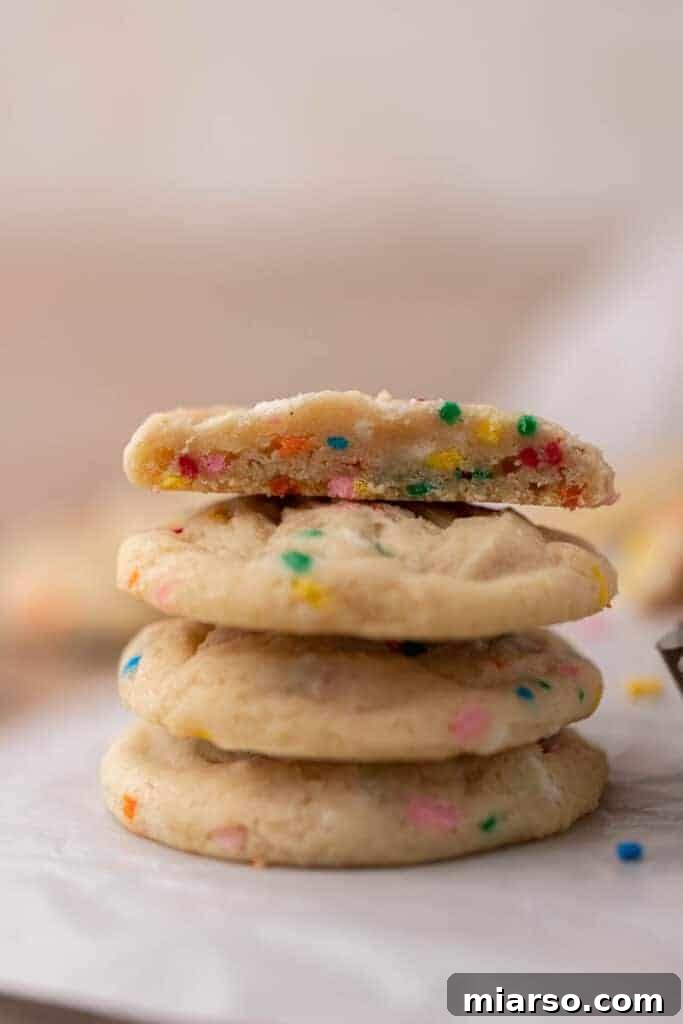 Irresistible Sprinkle Sugar Cookies 11 Stack of Sprinkle sugar cookies
