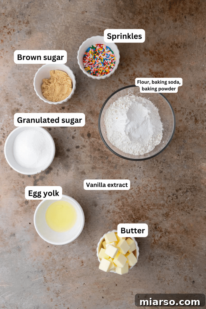 Irresistible Sprinkle Sugar Cookies 3 ingredients on the counter