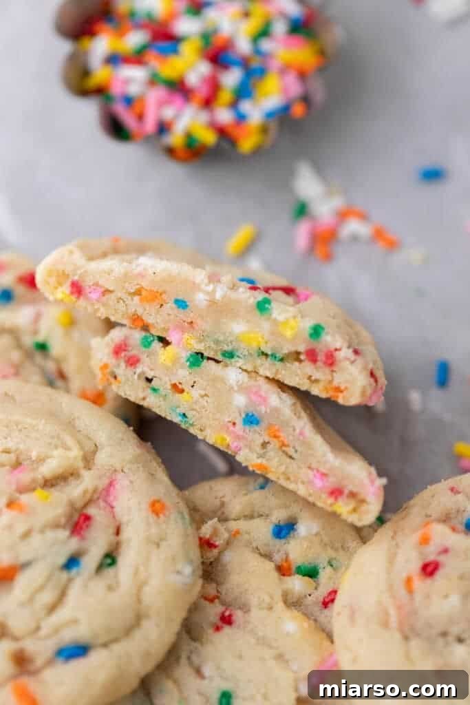 Irresistible Sprinkle Sugar Cookies 4 Sliced sugar cookies with sprinkles