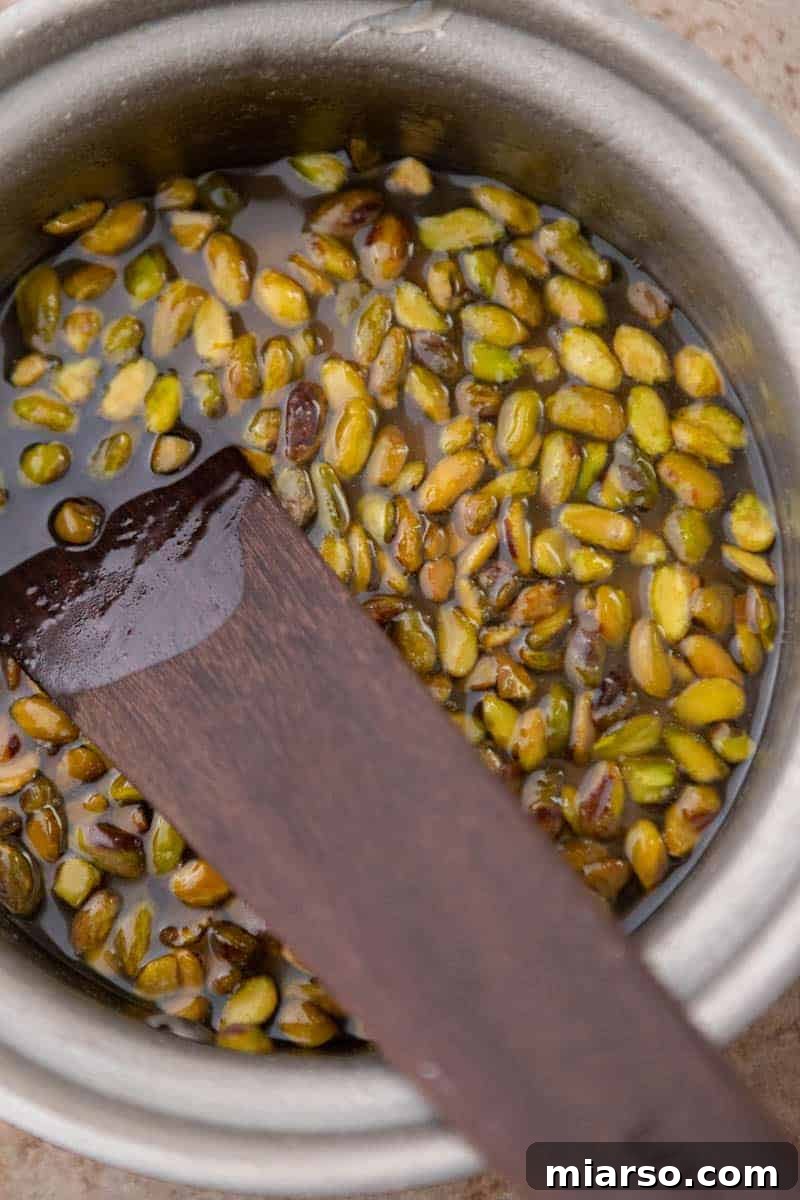 Starbucks Pistachio Syrup: Your Coffee's Delicious Upgrade 5 Close-up of pistachio syrup bubbling and simmering gently in a pot
