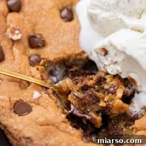 Gooey Skillet Chocolate Chip Pizookie 14 Chocolate chip skillet cookie