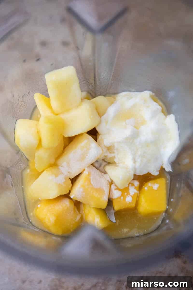 Ingredients in a blender