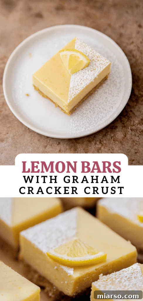 Close-up of a stack of lemon bars with a perfect crust