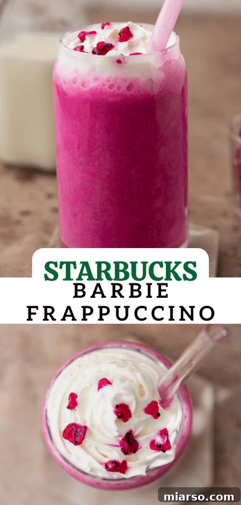 Another appealing image of the Starbucks Barbie Frappuccino to save.