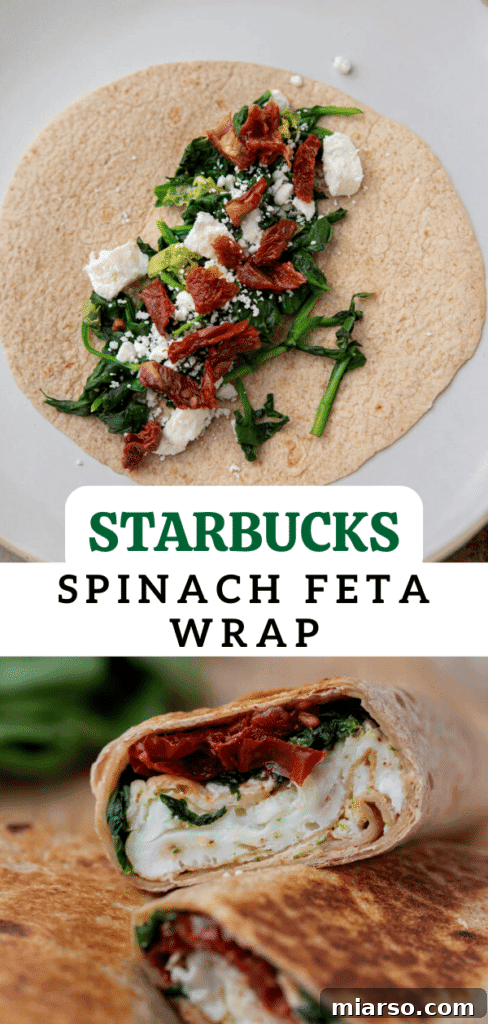 Easy Starbucks spinach feta wrap copycat for Pinterest