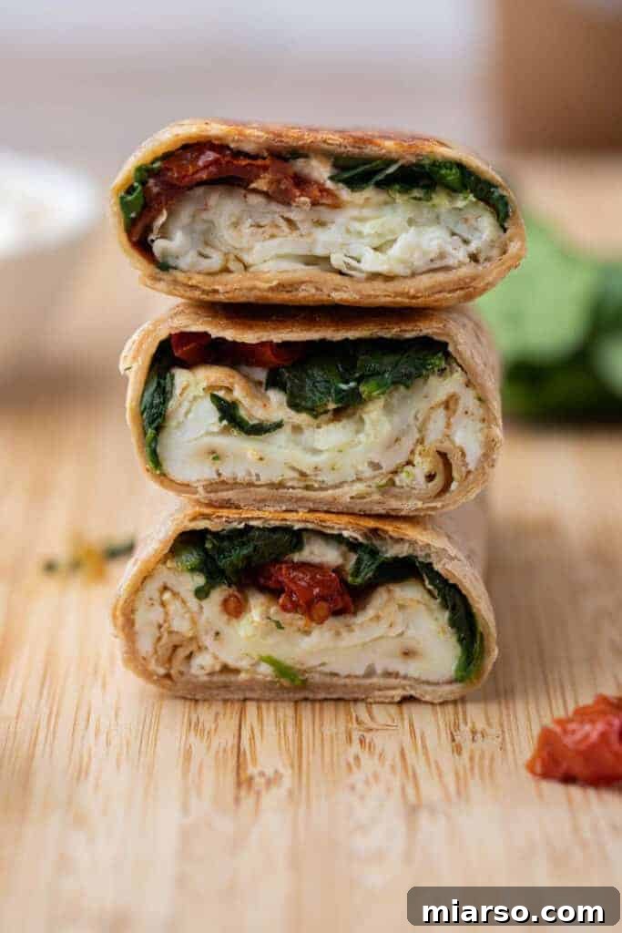 Starbucks feta spinach wrap copycat on a plate