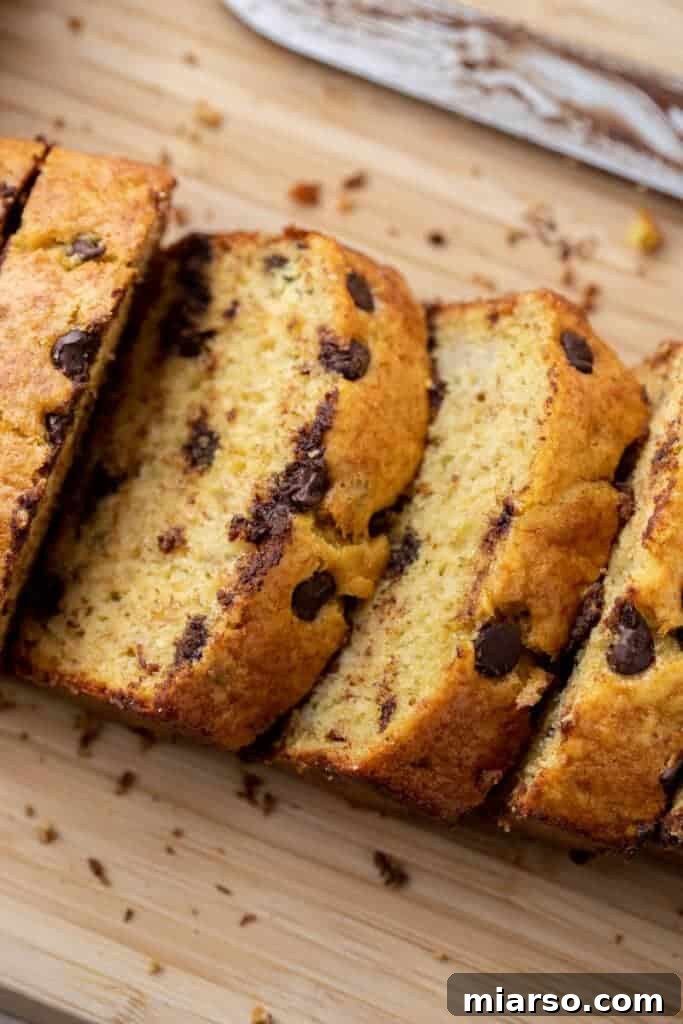 Moist and delicious banana bread with cake mix, sliced and ready to enjoy