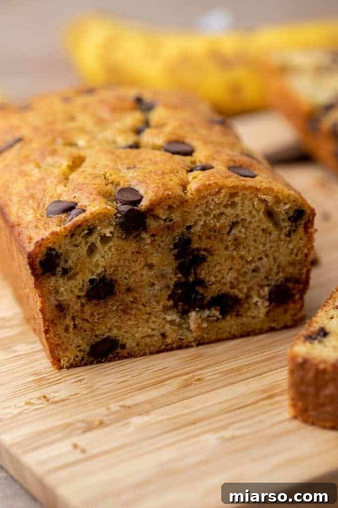 Baked cake mix banana bread in a loaf pan, fresh from the oven