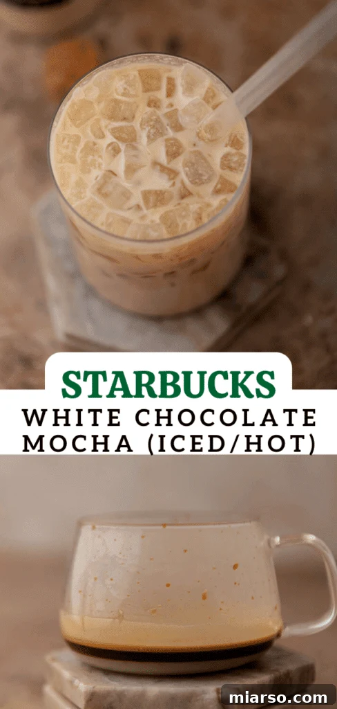 Starbucks white chocolate mocha latte, an eye-catching pin graphic