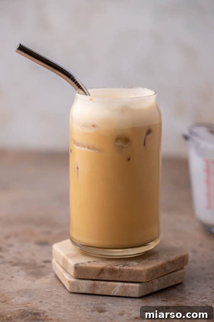 Iced cold brew topped with vanilla sweet cream cold foam