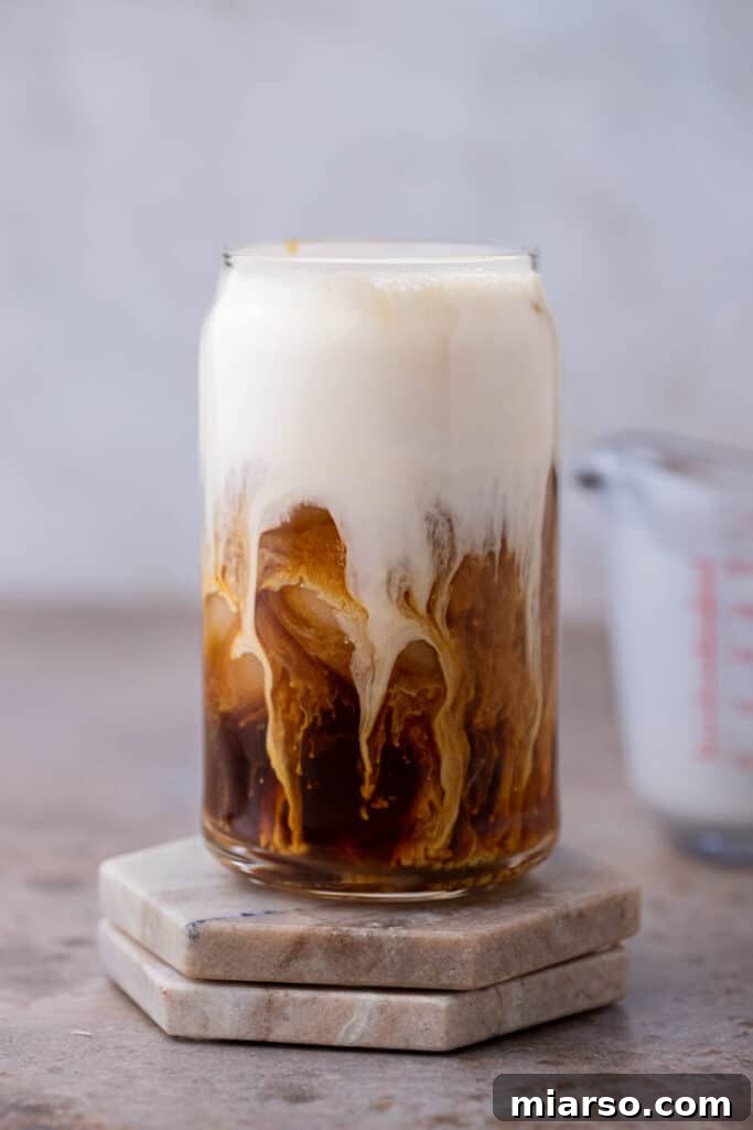 Starbucks vanilla sweet cream cold foam ready to be enjoyed